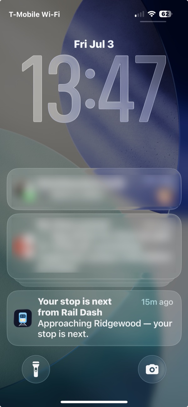 Push notifications alerting you that your train is delayed or your stop is next
